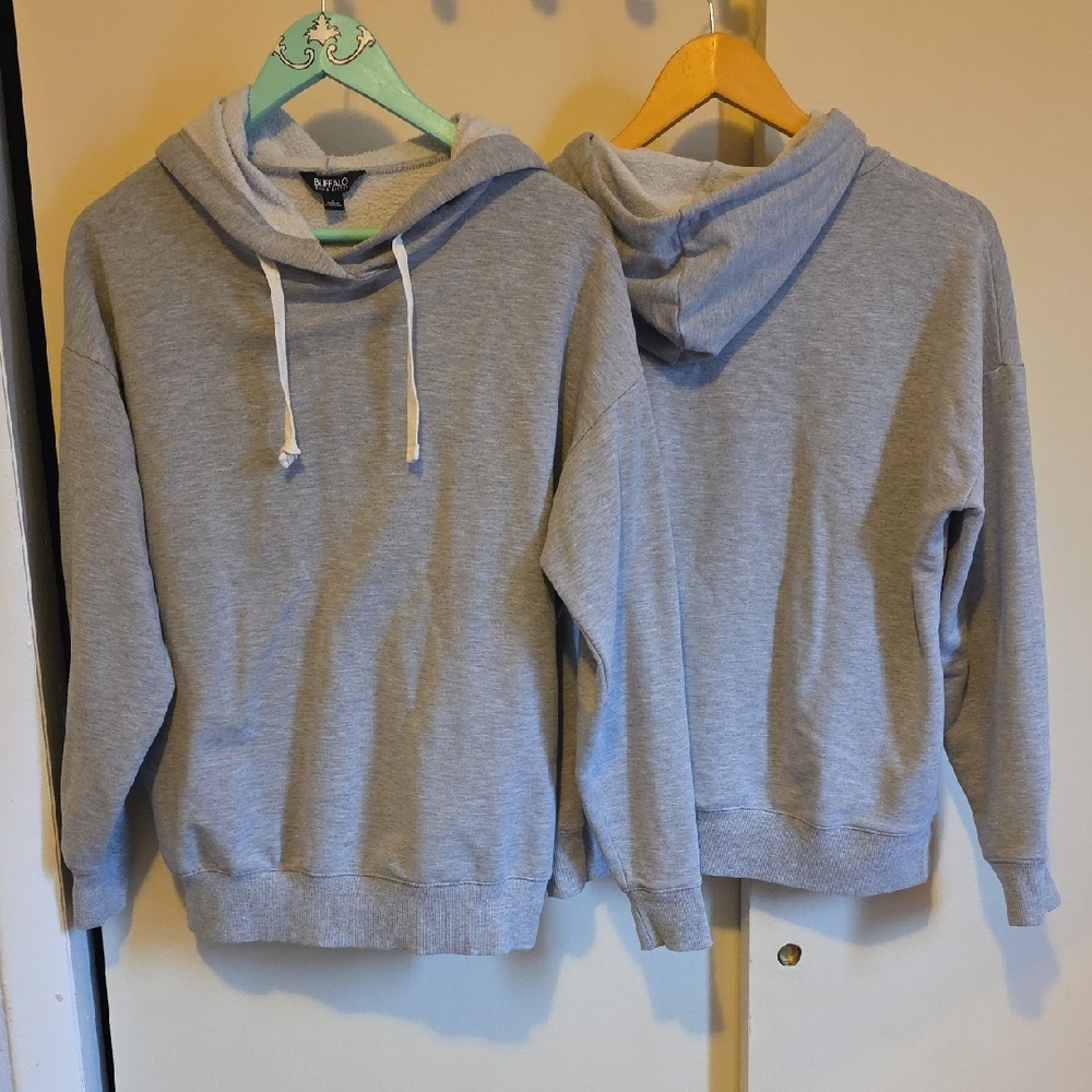 Buffalo David Bitton Light Gray Hoodie($10 For Both)